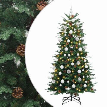 Albero di Natale Artificiale con Rami Pieghevoli 240 cm 300 LED