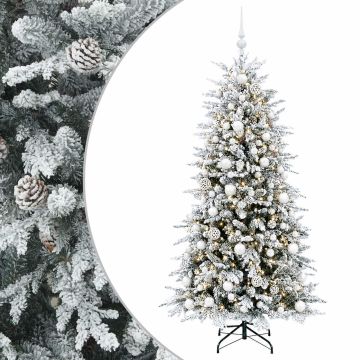 Albero di Natale Artificiale con Rami Pieghevoli 180 cm 300 LED