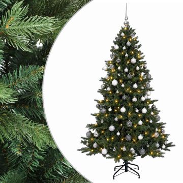 Albero di Natale artificiale con palline 210 cm 300 LED