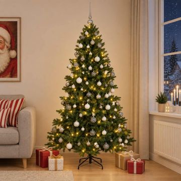 Albero di Natale artificiale con palline 240 cm 300 LED