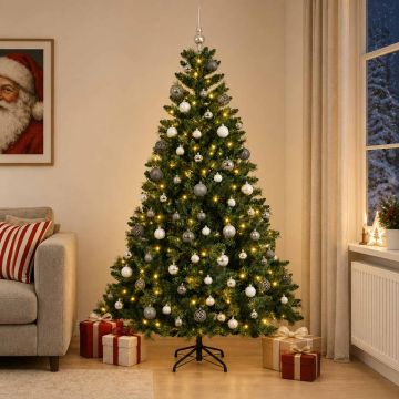 Albero di Natale Artificiale con Palline 240 cm 300 LED