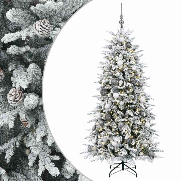 Albero di Natale Artificiale con Rami Pieghevoli 240 cm 300 LED
