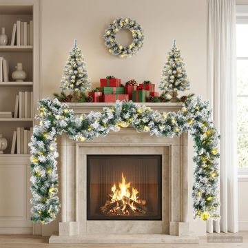 Albero di Natale Mini 60 cm 100 LED Bianco caldo PVC Bianco