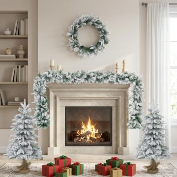 Albero di Natale Mini 90 cm PVC e PE Verde e Bianco