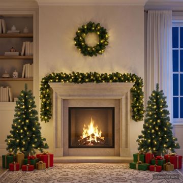 Set mini alberi di Natale 120 cm 275 LED Bianco caldo PVC Verde