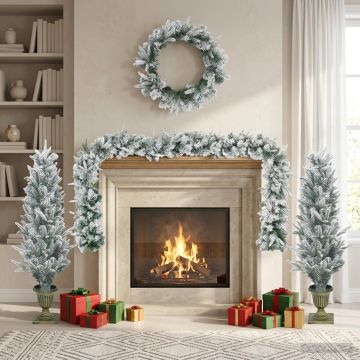 Albero di Natale Mini 120 cm PVC e PE Verde e Bianco