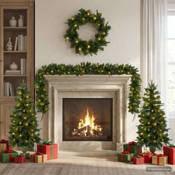 Set mini alberi di Natale 120 cm 275 LED Bianco caldo PVC e PE