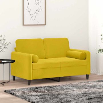 Cuscini Decorativi 2 pz Giallo Ø15x50 cm in Velluto