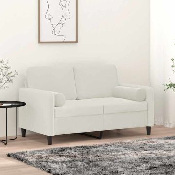 Cuscini Decorativi 2 pz Crema Ø15x50 cm in Velluto