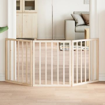 Cancelletto per cani pieghevole a 3 pannelli 150 cm in legno di pioppo