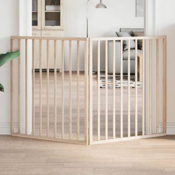 Cancelletto per cani pieghevole 2 pannelli 160 cm in legno di pioppo
