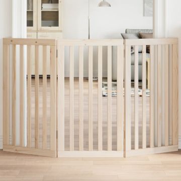 Cancelletto per cani pieghevole a 3 pannelli 150 cm in legno di pioppo