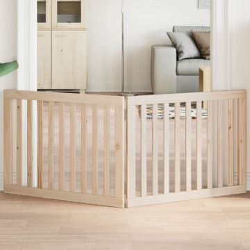 Cancelletto per cani pieghevole 2 pannelli 160 cm in legno di pioppo