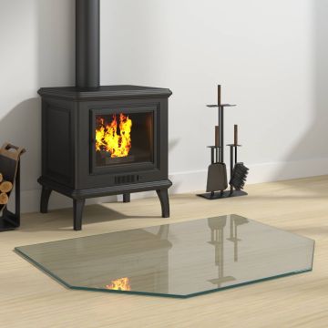 Piastra in vetro per camino Trasparente 80 x 60 cm Vetro
