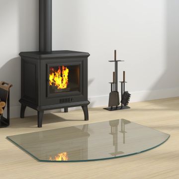 Piastra in vetro per camino Trasparente 80 x 60 cm Vetro
