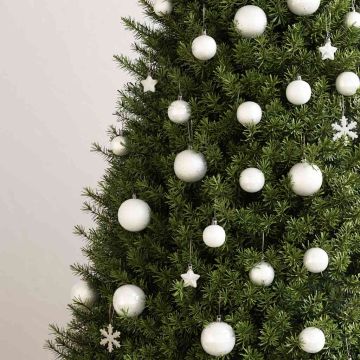 Set Palline di Natale 111 pz Bianco in Polistirene
