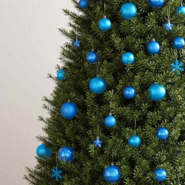 Set Palline di Natale 111 pz Blu in Polistirene