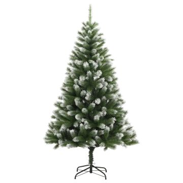 Albero Natale Artificiale Incernierato con Neve Fioccata 180 cm