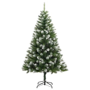 Albero Natale Artificiale Incernierato con Neve Fioccata 210 cm