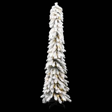 Albero di Natale Artificiale con 100 LED e Neve Floccata 180 cm