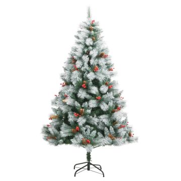 Albero Natale Artificiale Incernierato con Pigne e Bacche 240cm