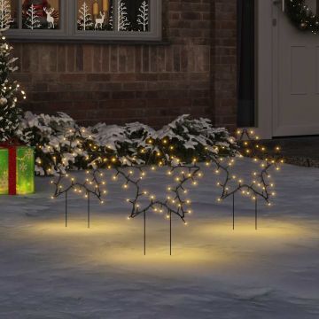 Decorazioni Luminose Natalizie Picchetti 3pz Stella 50LED 29cm