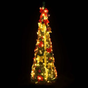 Albero di Natale Artificiale Pop-up con 150 LED Verde 180 cm