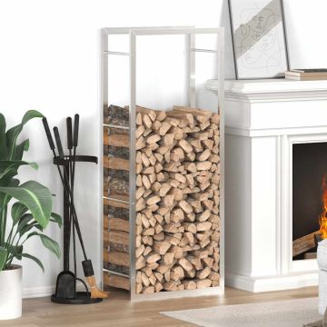 Portalegna 50x28x132 cm in Acciaio Inossidabile