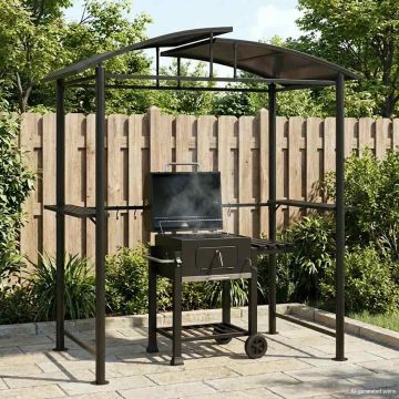Gazebo Barbecue Ripiani Laterali Antracite 210x114x230 Acciaio
