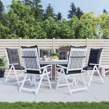 Cuscini per Sedie 6 pz Antracite 120x50x7 cm in Tessuto