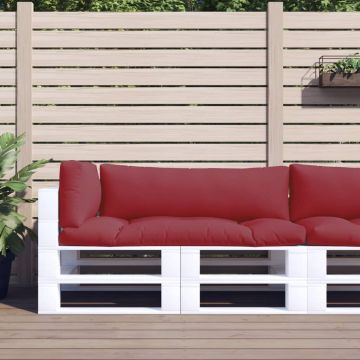 Cuscini per Pallet 3 pz Rosso Vino in Tessuto
