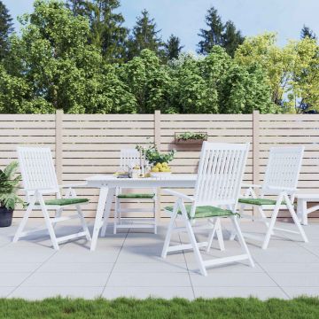 Cuscini per sedie 4 pz Tessuto Oxford Verde e Bianco