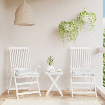 Cuscini per Sedia 2 pz a Foglie 50x50x7 cm Tessuto Oxford