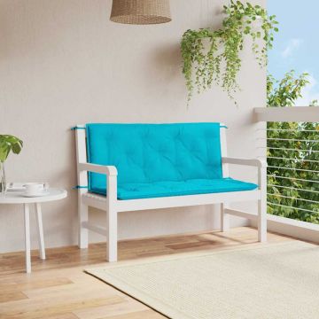 Cuscini per Panca da Giardino 2 pz Turchese 120x50x7 cm Tessuto