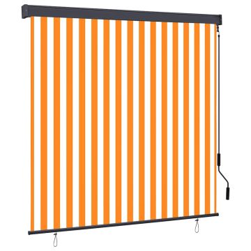 Tenda a rullo Bianco e Arancione 180 x 250 cm