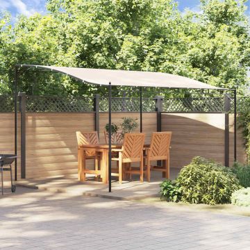 Tettoia Crema 4x3 m 180 g/m² Tessuto e Acciaio