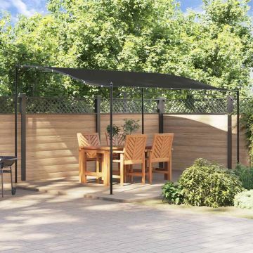 Tettoia Antracite 4x3 m 180 g/m² Tessuto e Acciaio