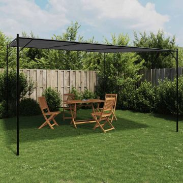 Gazebo Antracite 4x4 m 180 g/m² Tessuto e Acciaio