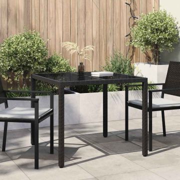 Tavolo da Giardino Nero 90 x 90 x 75 cm polyrattan