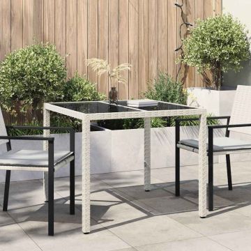 Tavolo da Giardino Bianco 90 x 90 x 75 cm polyrattan