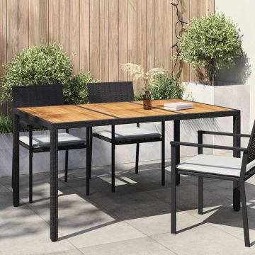 Tavolo da Giardino Nero 150 x 90 x 75 cm polyrattan