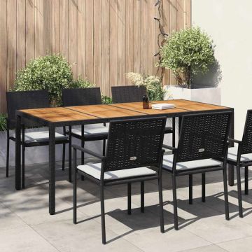 Tavolo da Giardino Nero 190 x 90 x 75 cm polyrattan