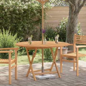 Tavolo da Giardino Pieghevole Ø110x75 cm Legno Massello di Teak