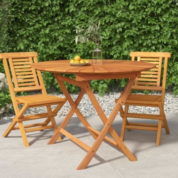 Tavolo da Giardino Pieghevole Ø 85x75 cm Legno Massello di Teak