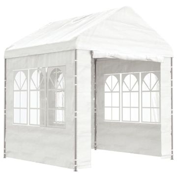 Gazebo con Tetto Bianco 2,28x2,23x2,69 m in Polietilene