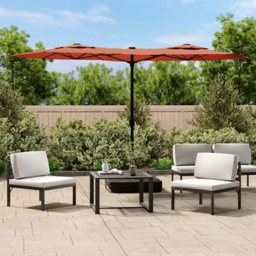 Ombrellone a Doppia Testa Terracotta 316x145 cm