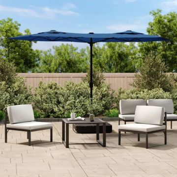 Ombrellone a Doppia Testa Azzurro 316x145 cm