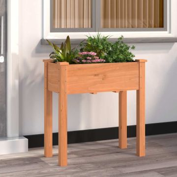 Fioriera con Fodera Marrone 71x37x76 cm Legno Massello di Abete