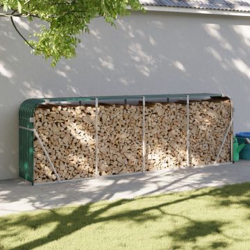 Portalegna Verde 300x45x100 cm Acciaio Zincato