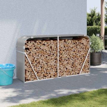 Portaceppi Grigio Chiaro 180x45x100 cm in Acciaio Zincato